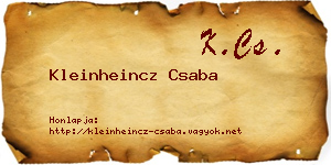 Kleinheincz Csaba névjegykártya