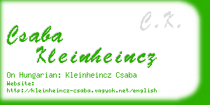 csaba kleinheincz business card